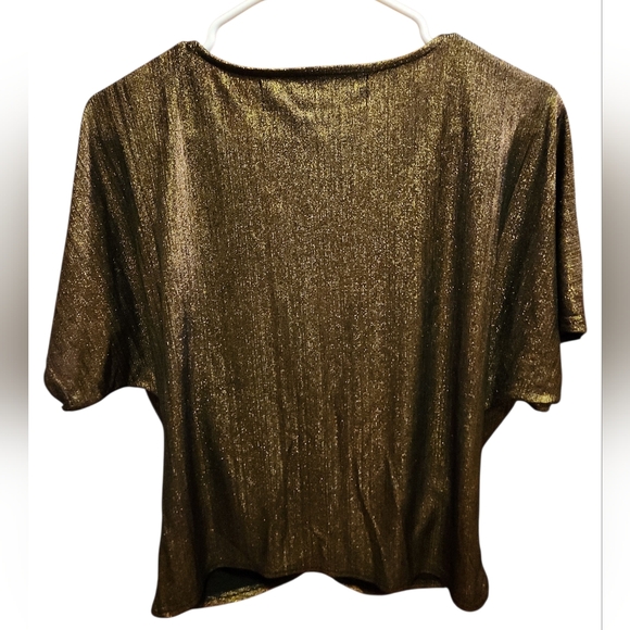 Code x Mode Gold Metallic Tie Front Blouse - Picture 5 of 5